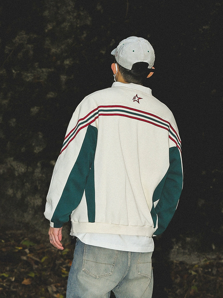 Graffiti Letter Design Long Sleeve Polo Shirt WN17733