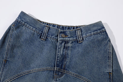 Washed Split-Design Denim Jeans WN13119