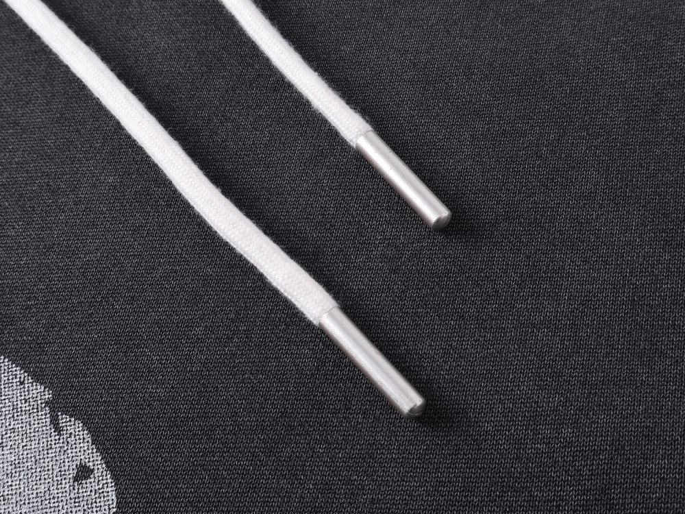 Washed Fake Layered Number Graphic Hoodie WN28120