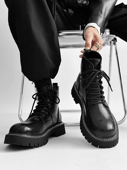 Chunky Lug Sole Platform Lace-Up Boots WN24555