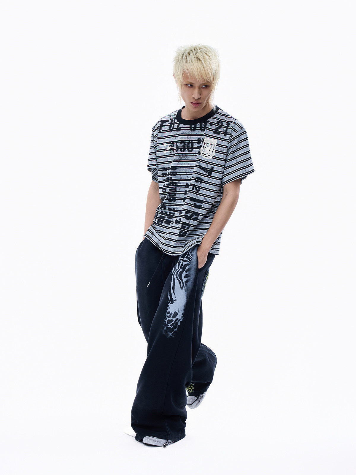 Leopard Print Drawstring Wide Leg Sweatpants WN27359