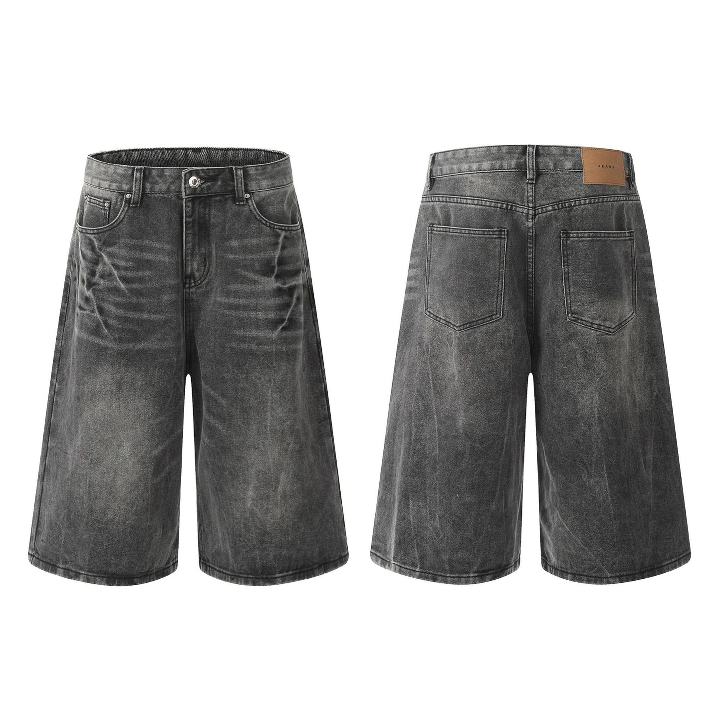 Washed Wide Leg Denim Half Pants WN25692