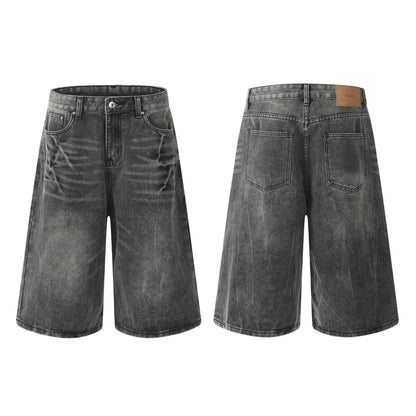 Washed Wide Leg Denim Half Pants WN25692