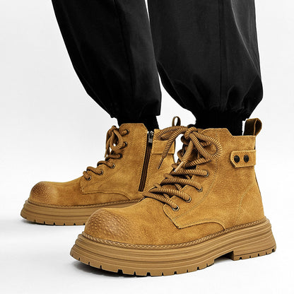 Chunky Lug Sole Platform Lace-Up Zipper Boots WN24548