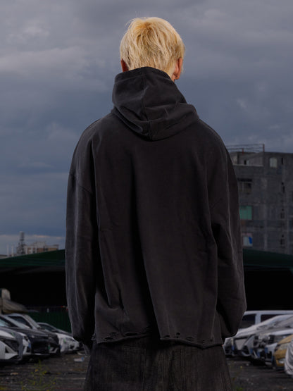 Oversize Paint Splatter Stud Pullover Hoodie WN27135