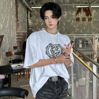Art Print Spike Studs Short Sleeve T-Shirt WN25046
