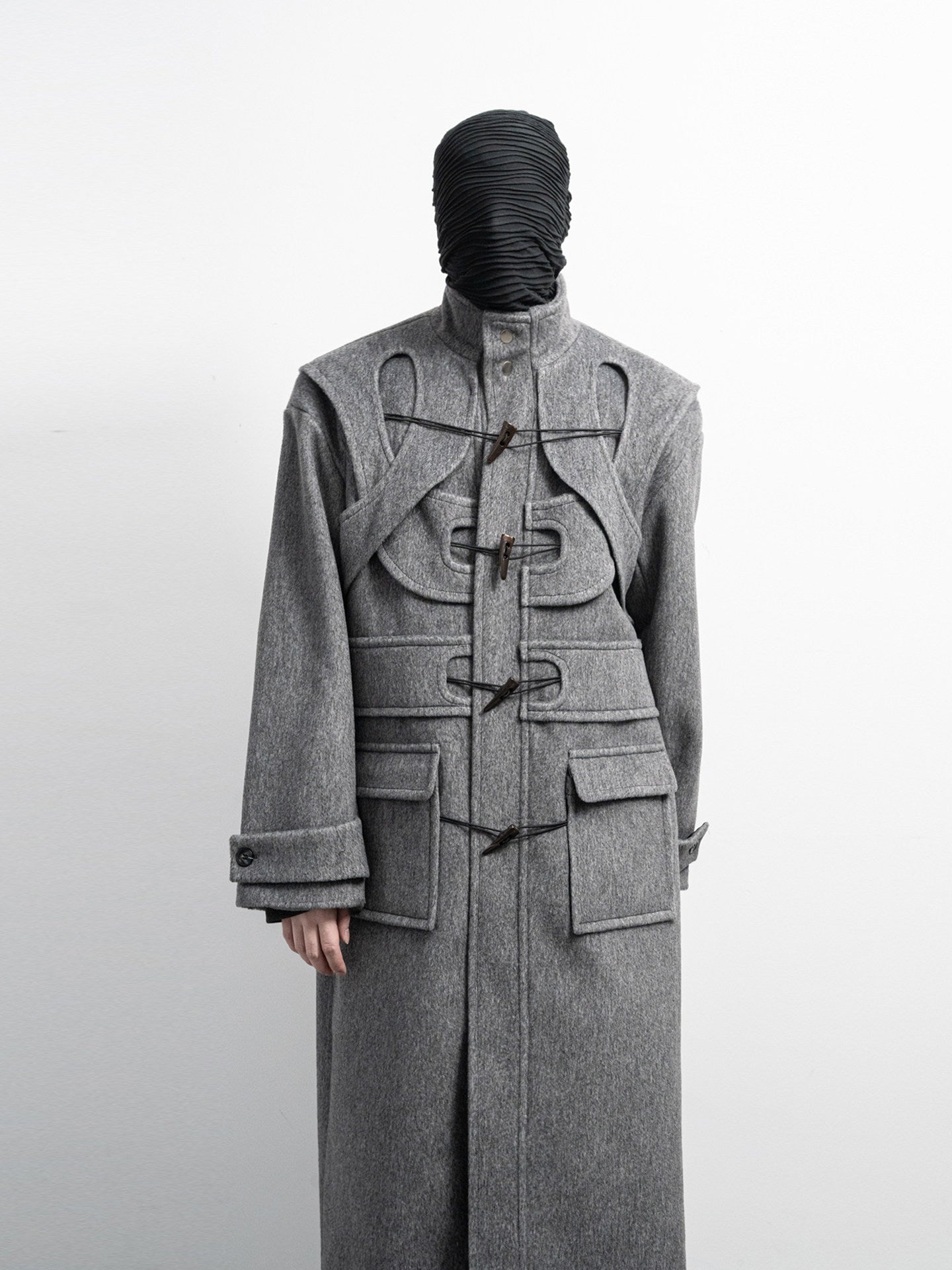 Layered Toggle Closure Long Coat WN23634