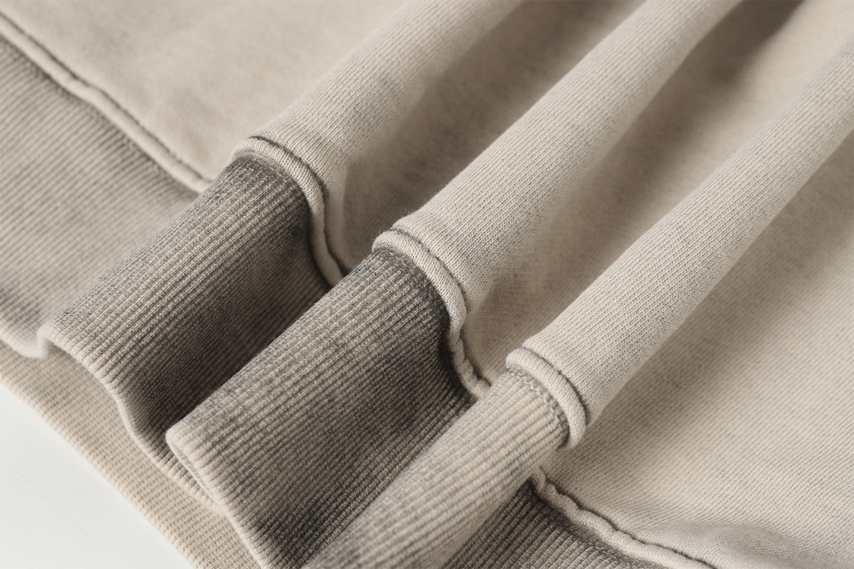 Washed Asymmetrical Zipper Detail Hoodie WN25382