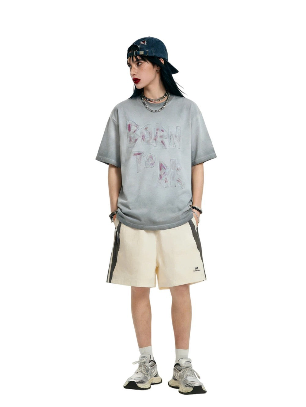 Washed Letter Graphic Short Sleeve T-Shirt WN28039