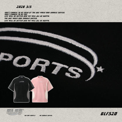 Suede Raglan Embroidery Short Sleeve T-Shir WN26430