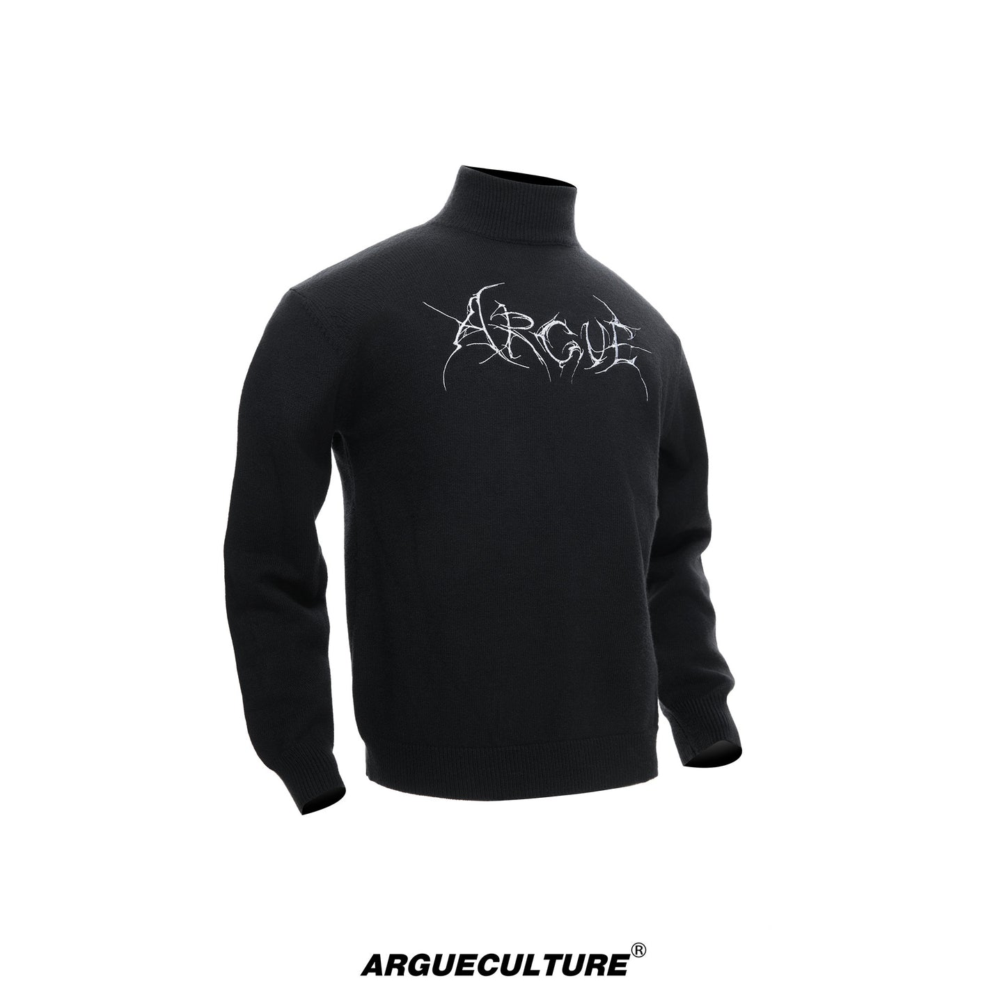 Modal Wool Semi-High-Neck Knit Sweater WN23326