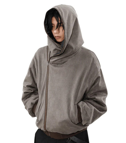 Symmetric Cropped Zipper Hoodie WN28034