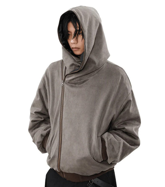 Symmetric Cropped Zipper Hoodie WN28034