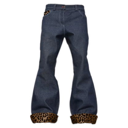 Leopard Flare Denim Jeans WN20893