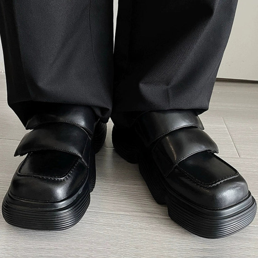 Square Toe Chunky Sole Velcro Dad Sneakers WN20774