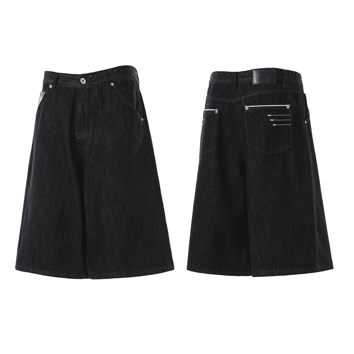 Raw Wash Wide Leg Denim Half Pants WN25701