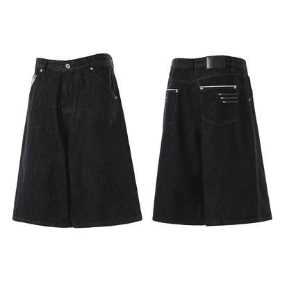Raw Wash Wide Leg Denim Half Pants WN25701