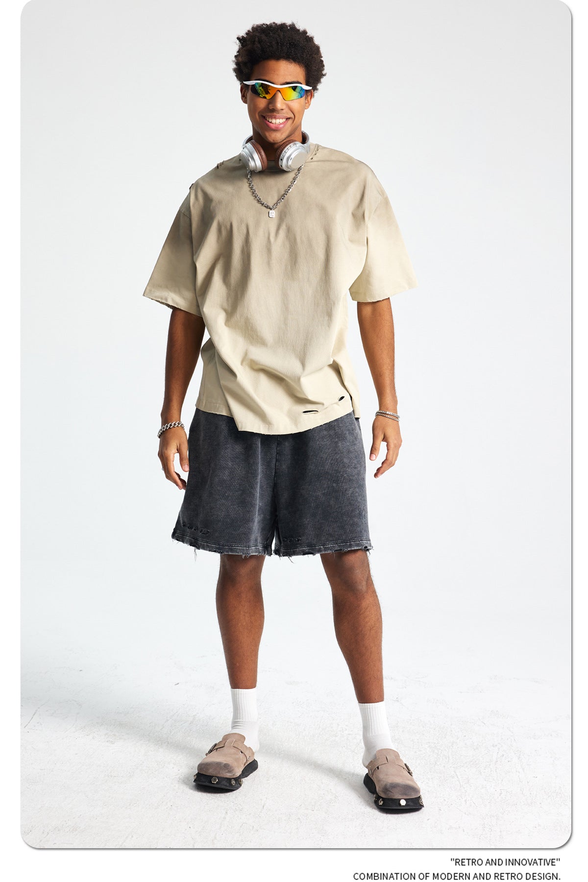 Spray Dye Damage Washed Short Sleeve T-Shirt WN16274