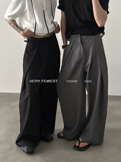 Drawstring Adjustable Tuck-in Wide Leg Trousers WN8887