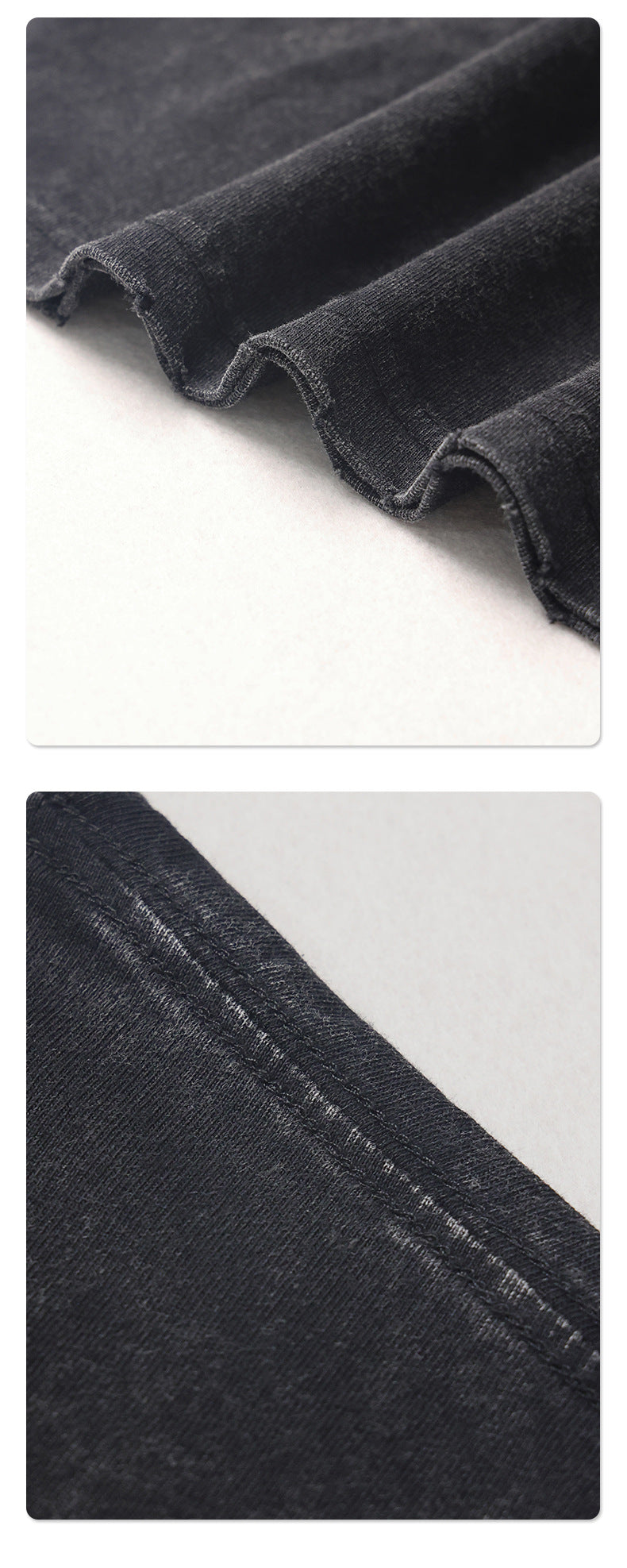 Washed Rib Print Round Short Sleeve T-Shirt WN7770