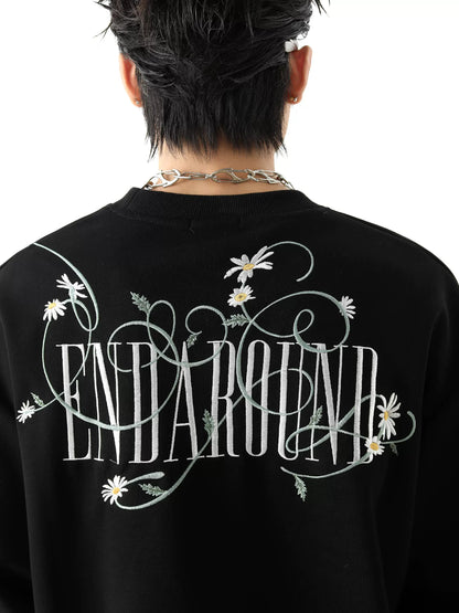 Embroidery Crewneck Oversize Sweatshirt WN10332