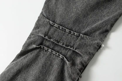 Raw Hem Wash Flare Denim Jeans WN16192