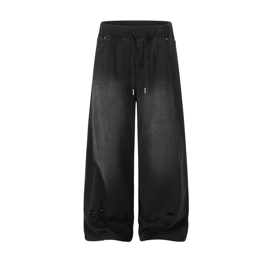Washed Damage Wide Leg Sweatpants WN23062