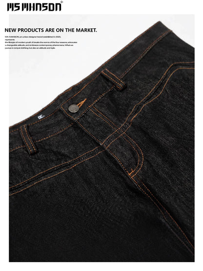 Curved Cut Straight Denim Jeans WN18707