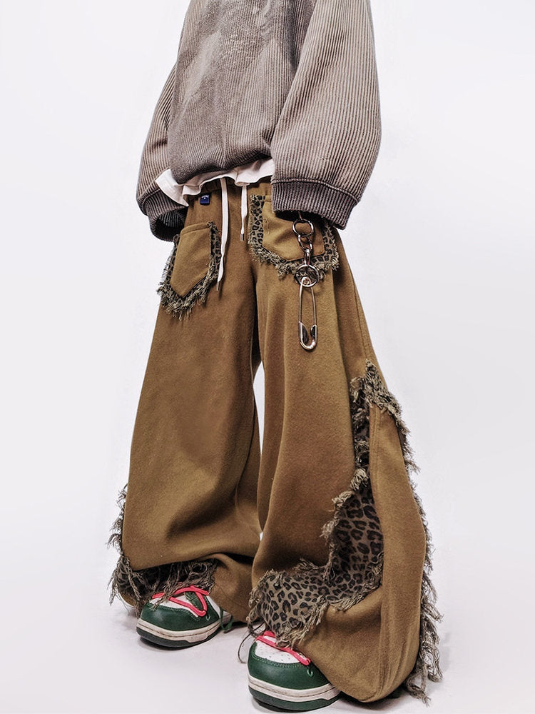 Fringe Multi-Pocket Wide Leg Pants WN24024