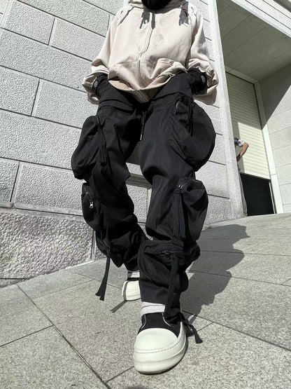 Drawstring Multi-Pocket Design Cargo Pants WN18141