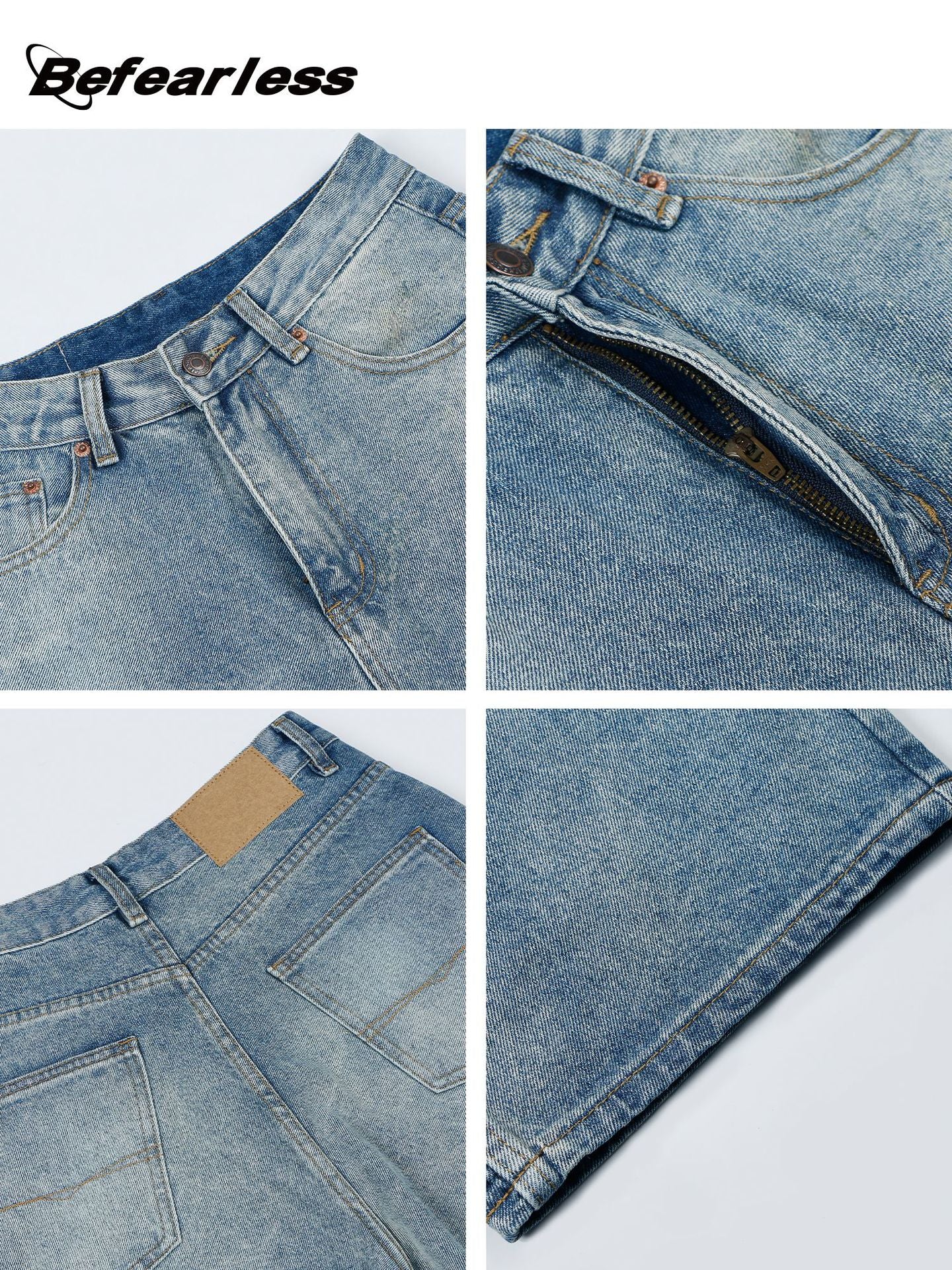 Washed Baggy Wide Leg Denim Jeans WN26348