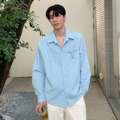 Textured Plain Long-Sleeve Shirt WN24960