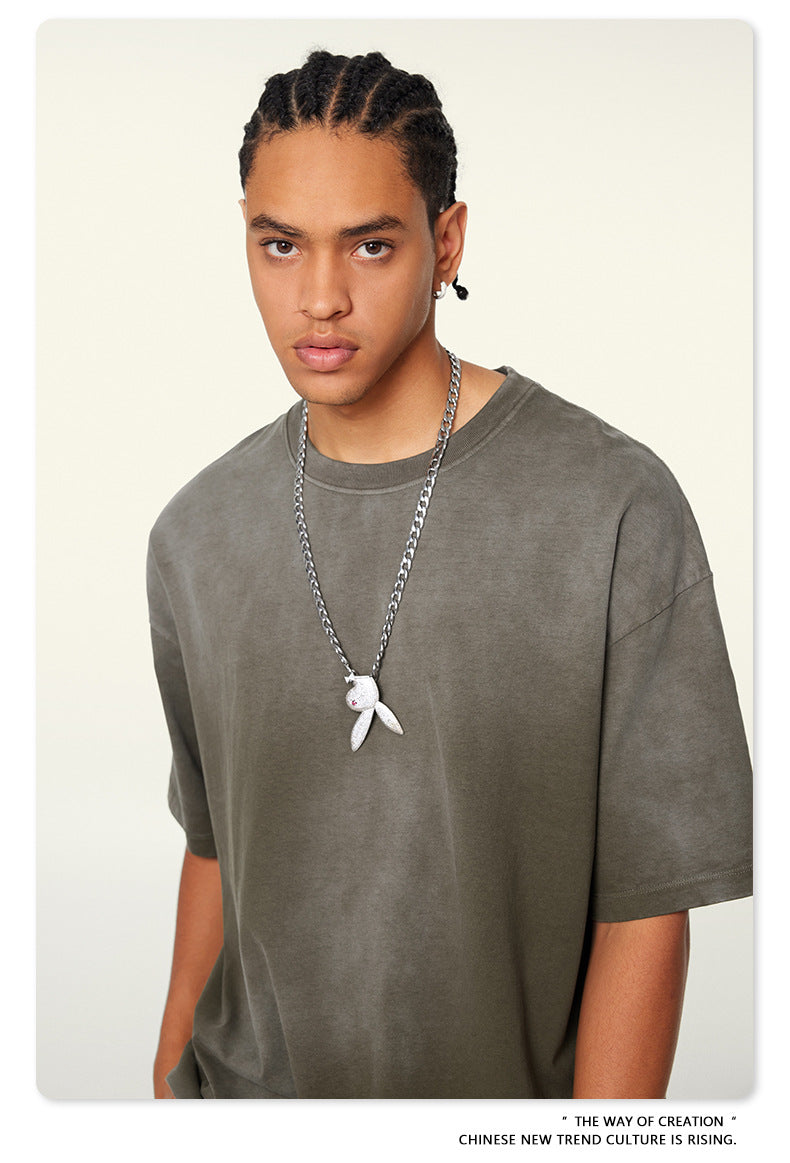 Washed Oversize Short-sleeve T-shirt WN6443