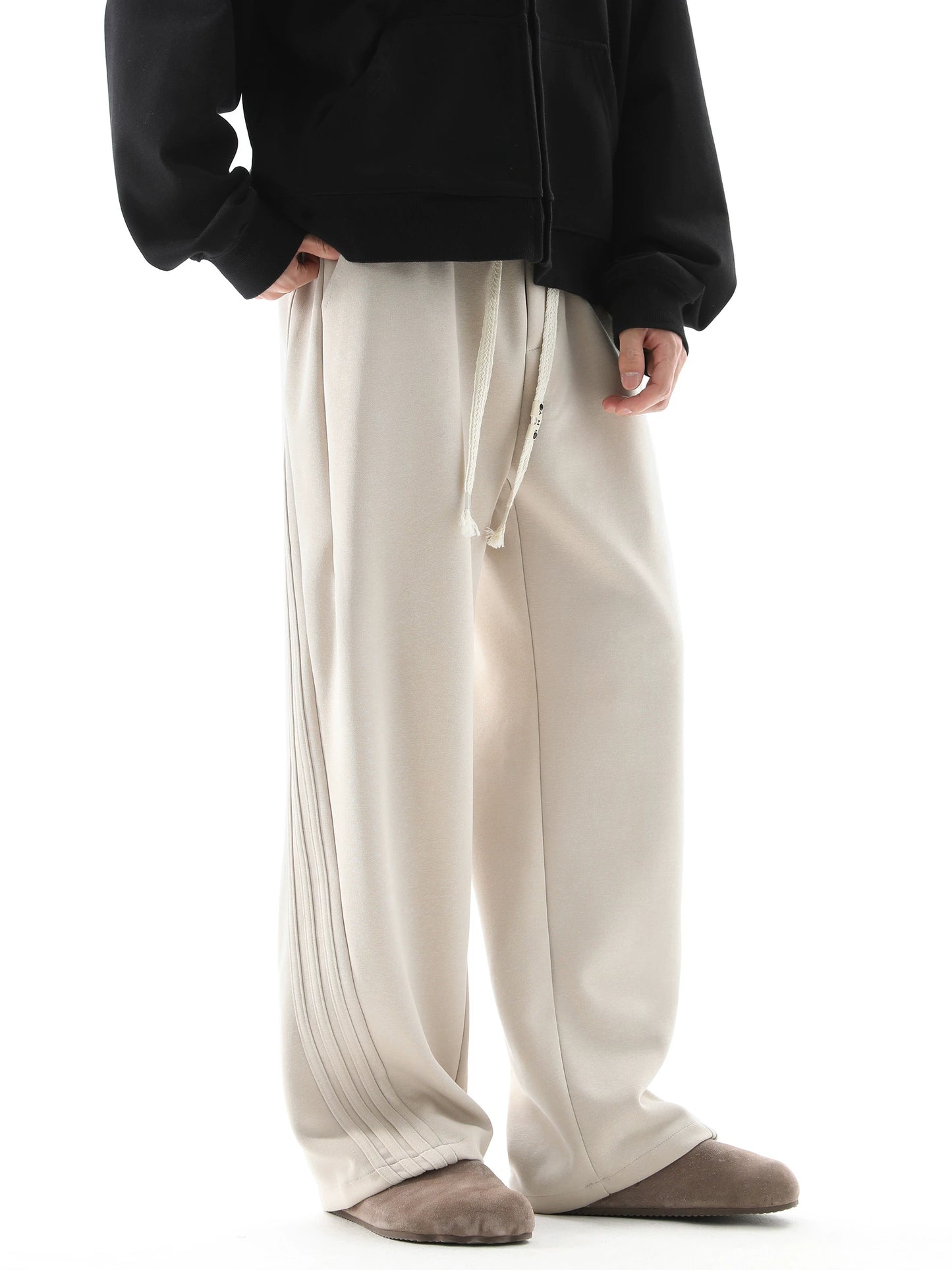 Side Stripe Drape Wide-Leg Track Pants WN10415