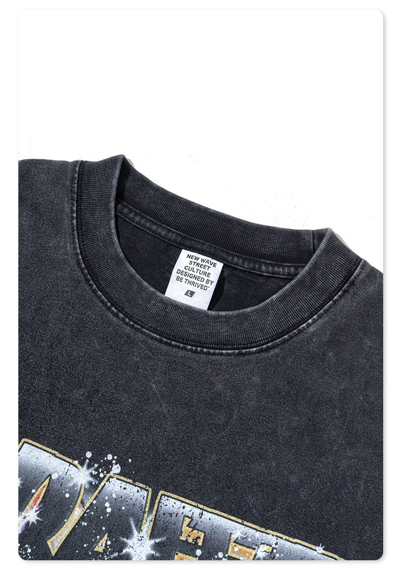 Washed Pure Cotton Short Sleeve T-Shirt WN7830