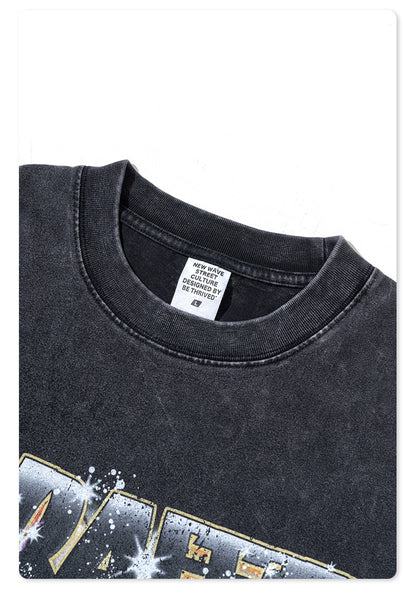 Washed Pure Cotton Short Sleeve T-Shirt WN7830