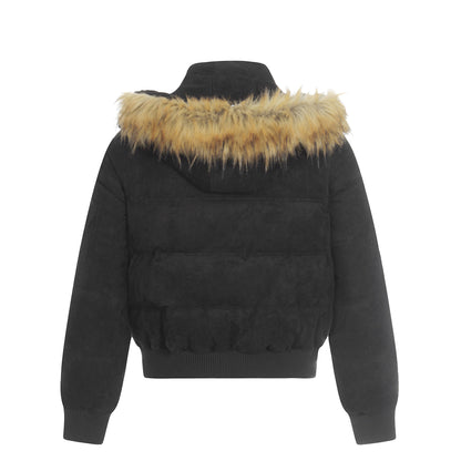 Fake Fur Collar Metal Buckle Puffer Jacket WN23094