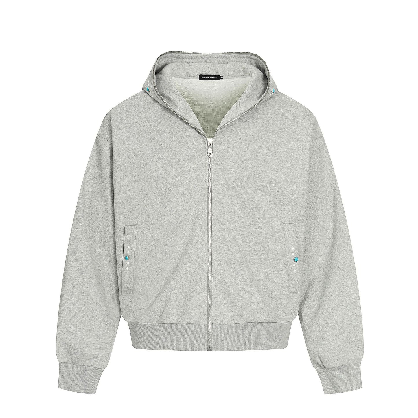 Turquoise Stone Zipper Hoodie WN25932