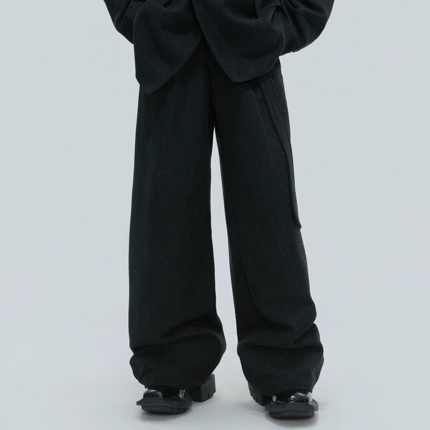 Fur Collar Waist-Fitted Wool Tailored Jacket & Trousers Setup WN21728