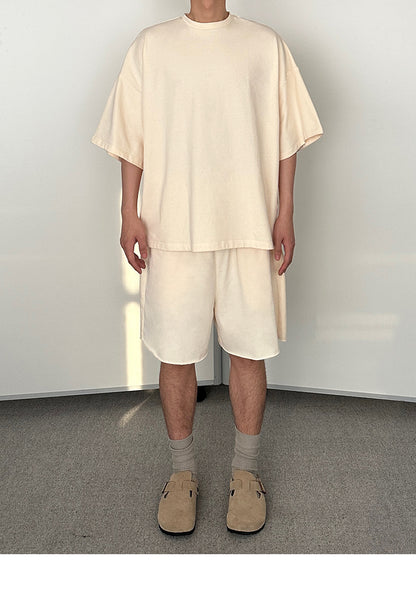 Comfortable Oversize Short Sleeve T-Shirt & Wide Leg Half Pants Setup WN15153