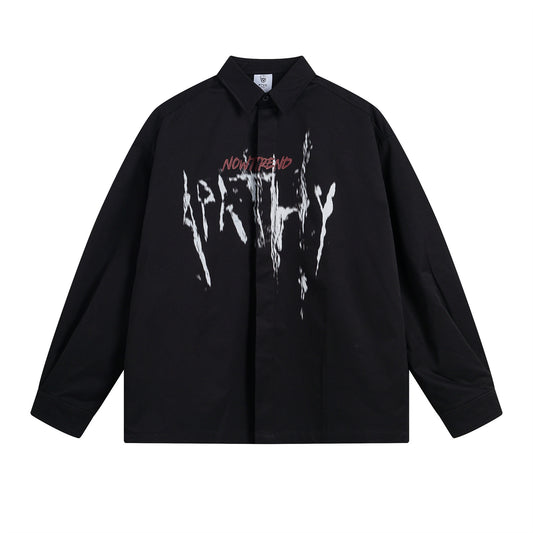 Graffiti Letter Print Long Sleeve Shirt WN11408