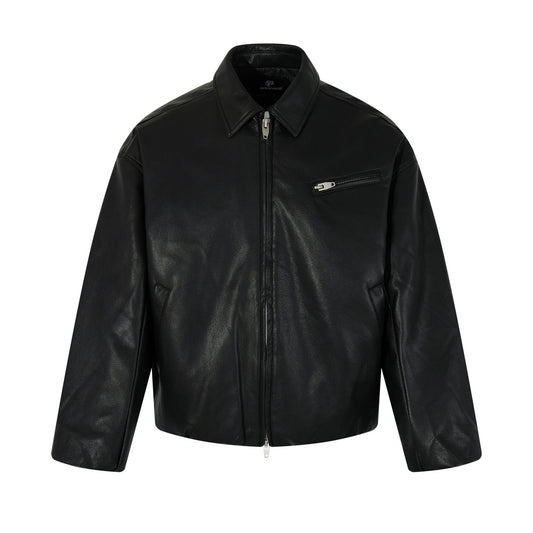 Fake Fur Collar Pockets Design PU Leather Jacket WN21900