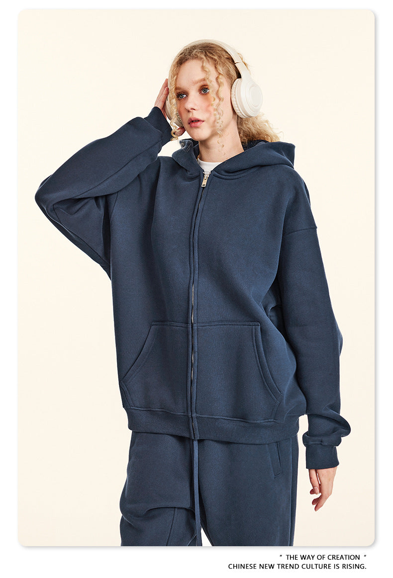 Oversize Zipper Hoodie & Pants Setup WN9959