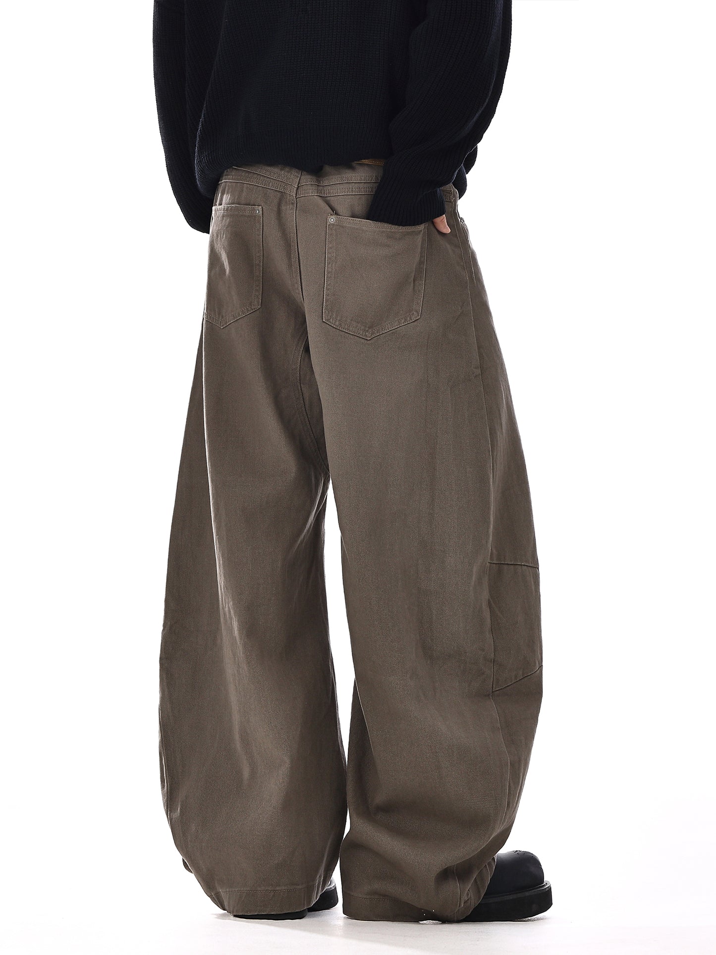 Deconstructed Design Wide-Leg Denim Jeans WN15125