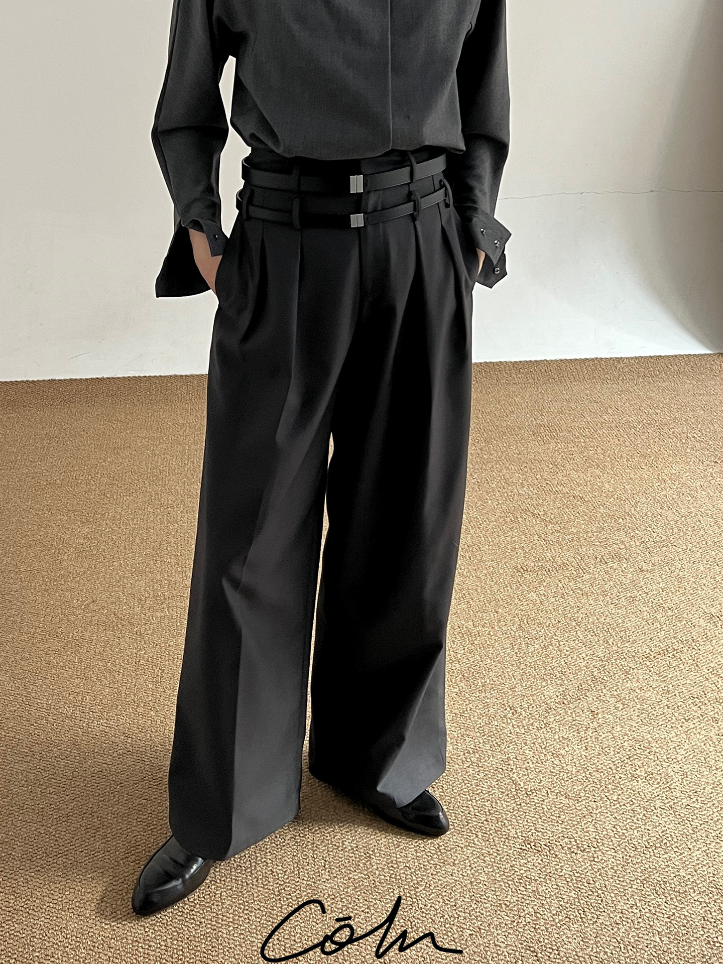 Double Waist Wide-Leg Straight Trousers WN21606