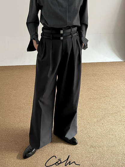 Double Waist Wide-Leg Straight Trousers WN21606
