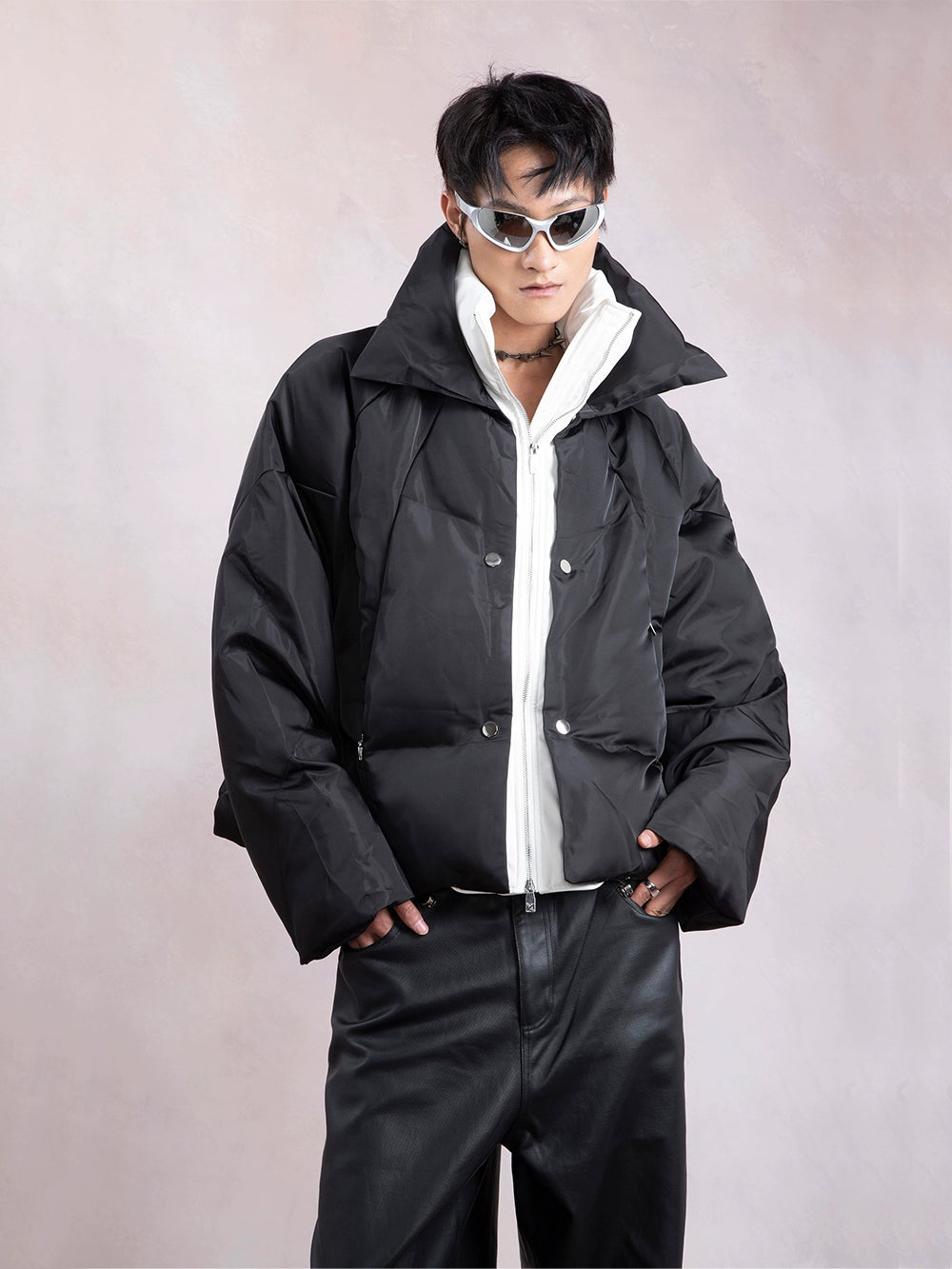 Glossy Double Layered Thick Puffer Jacket WN9303