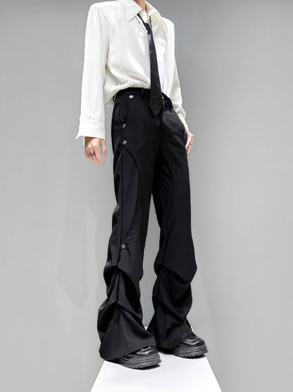 Button Detail Flare Trousers WN23890