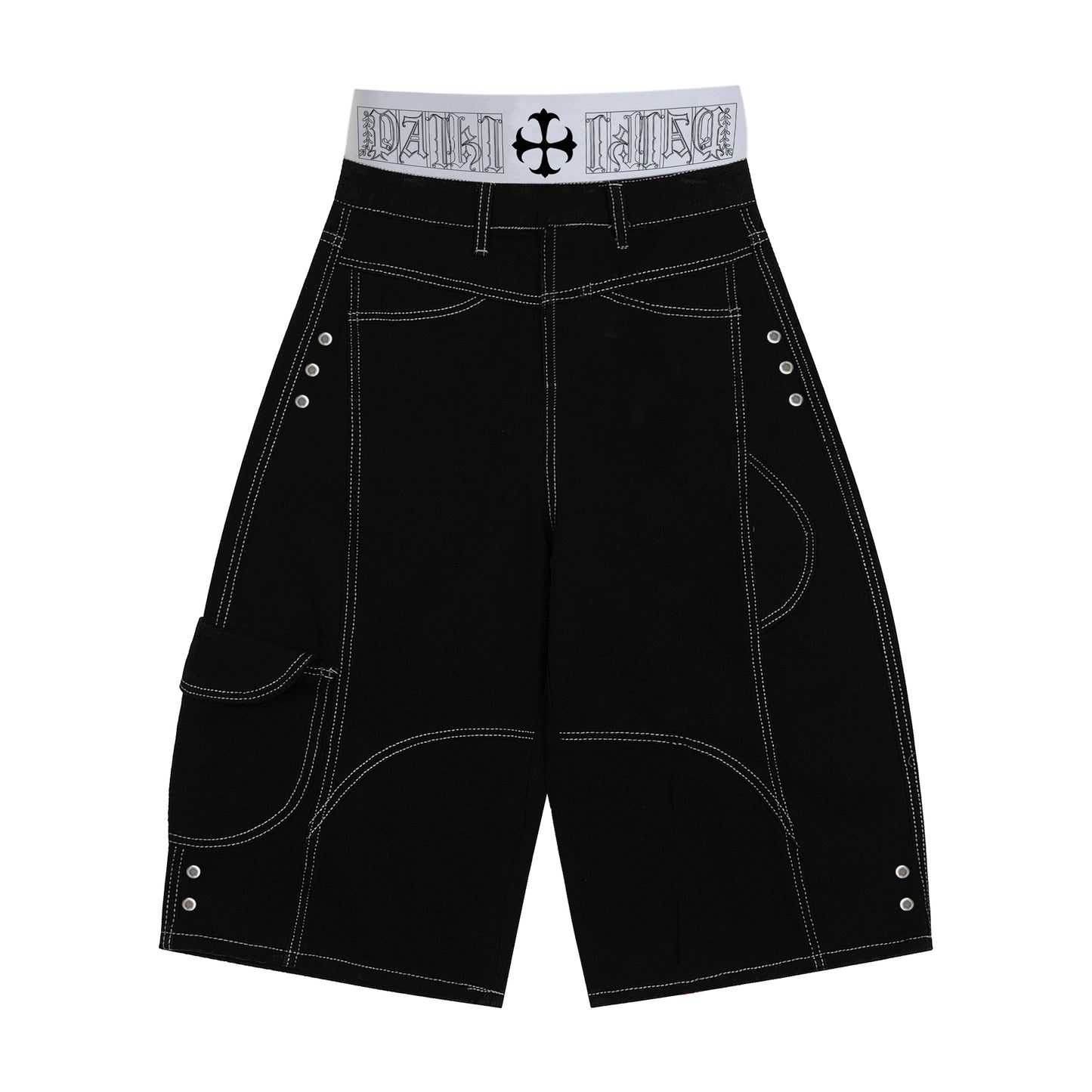 Deconstructed Contrast Multi Pocket Half Pants WN20886