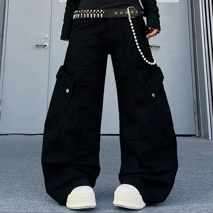 Multi Pocket Panel Wide Leg Cargo Pants WN24170